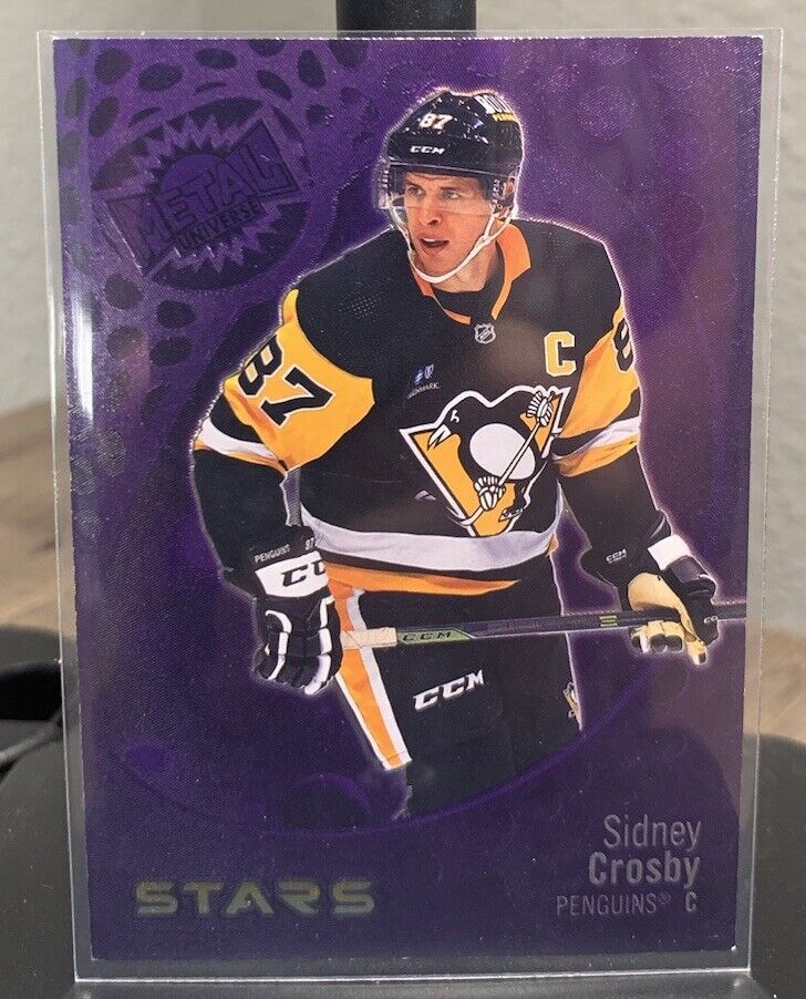 2022-23 Skybox Metal Universe Sidney Crosby #105 Purple Spectrum FX 193/199 Penguins